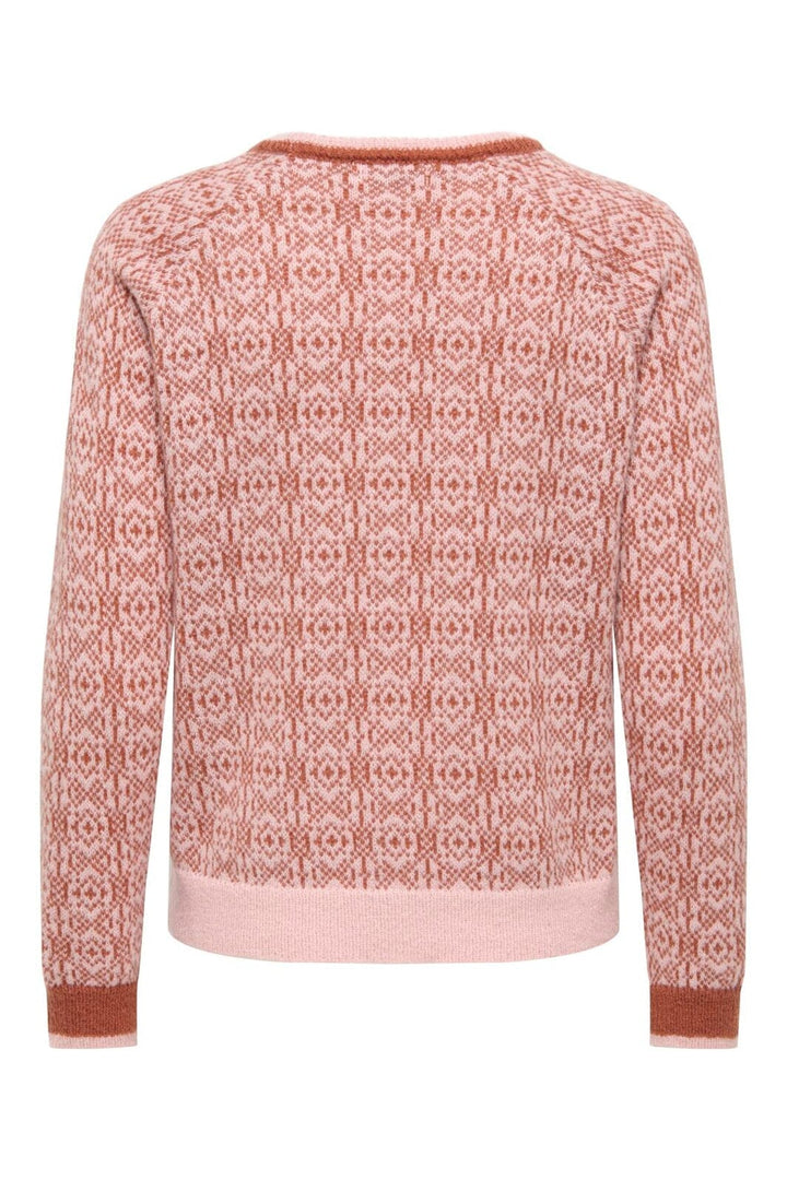 JDY - Jdybryn Life L/S Oneck Jacq Pullover Knt - 5049958 Peachskin W. Chutney Jacq.