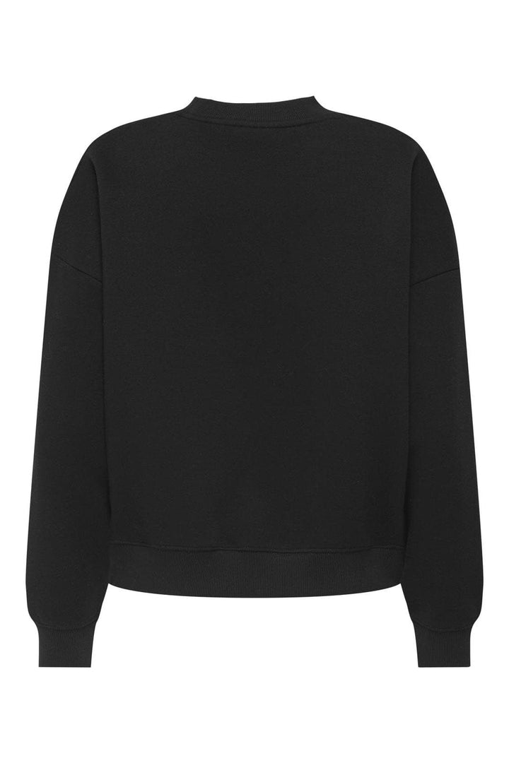 JDY - Jdycanoa L/S Emb Sweat - 4841422 Black Emb White Flower