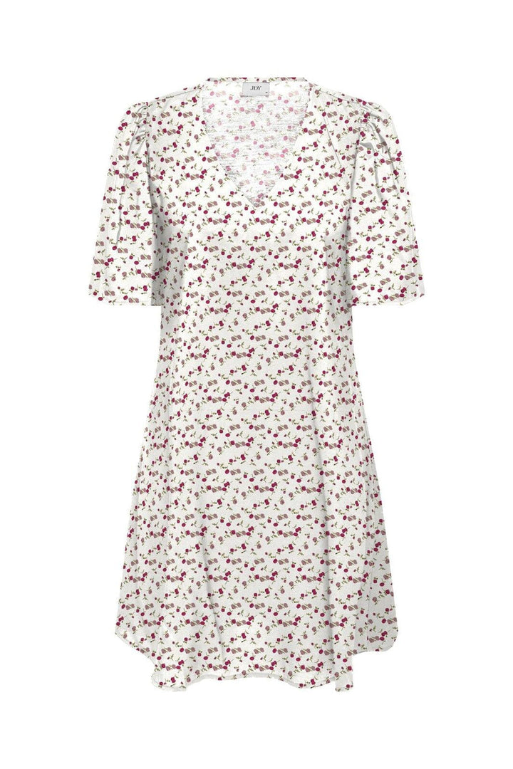 JDY - Jdycarrie 2/4 Short Dress - 4978337 Cloud Dancer Red Mini Flower