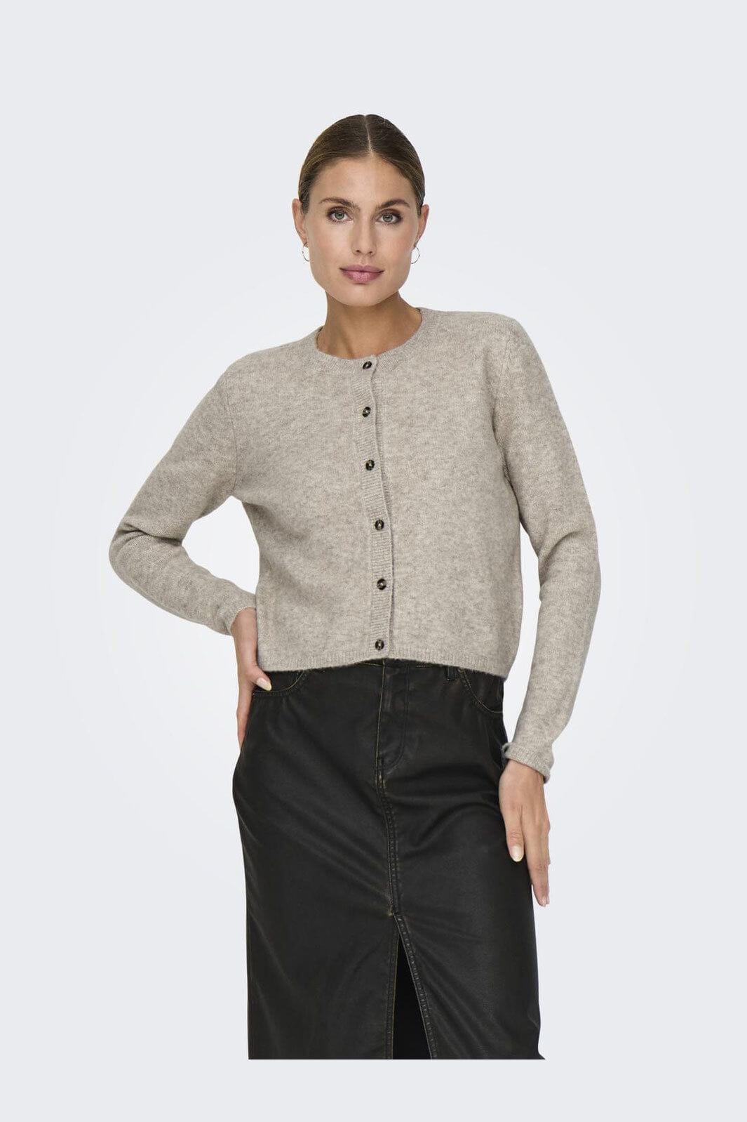 JDY - Jdychloe Life L/S Cardigan Knt - 4571127 Turtledove Melange