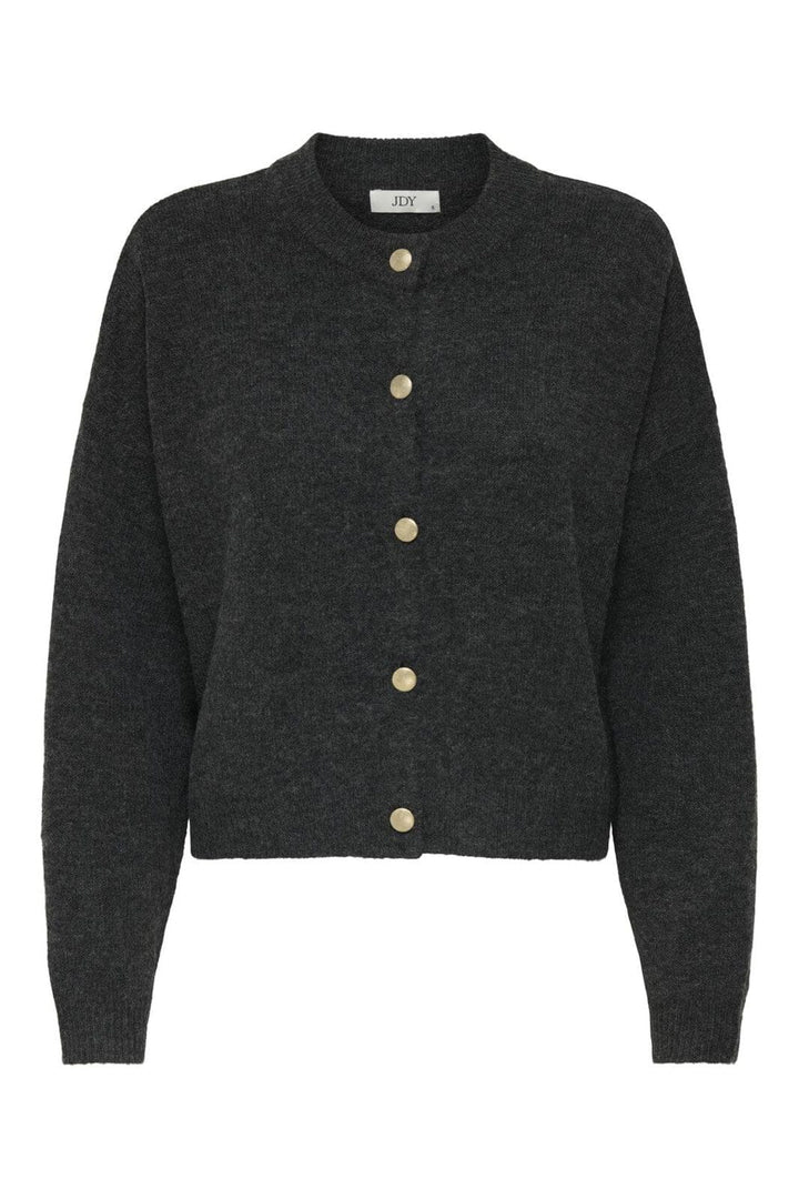 JDY - Jdydebbie L/S O-Neck Cardigan Knt - 4838112 Dark Grey Melange