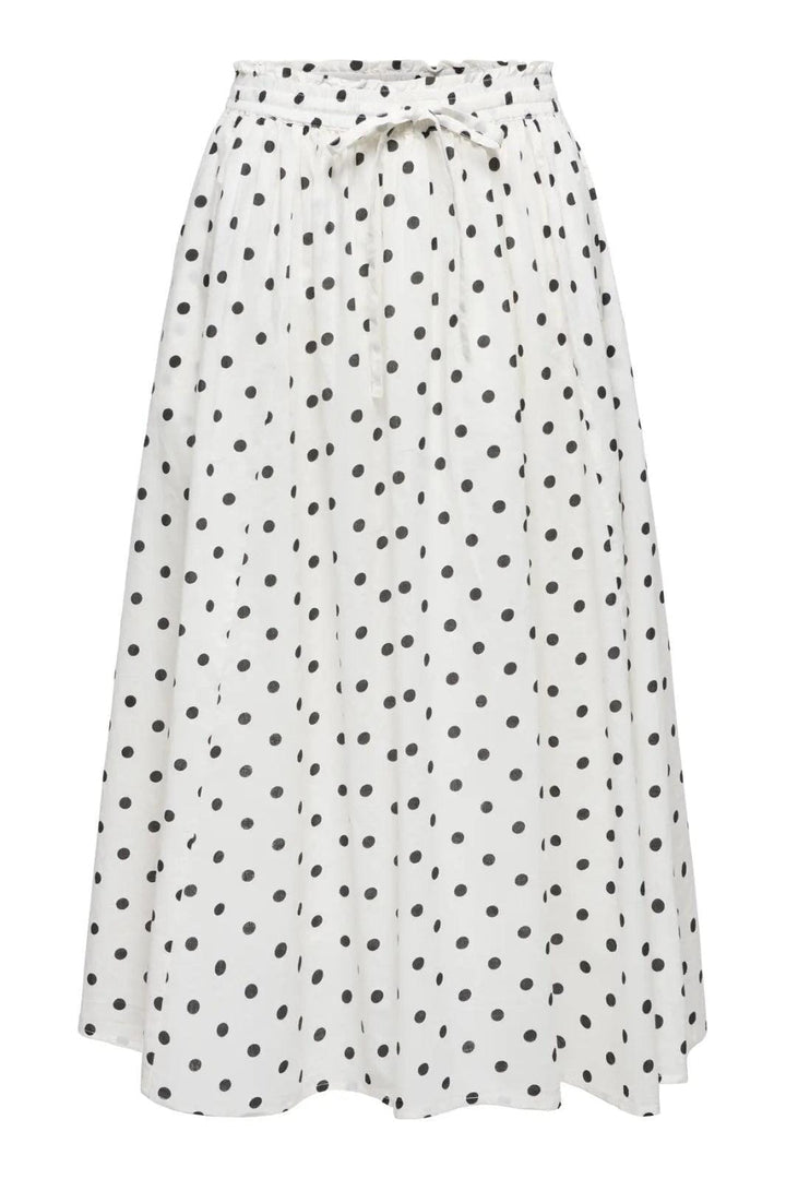 JDY - Jdydiego Maxi Skirt - 5040496 Cloud Dancer Black Dot Nederdele 
