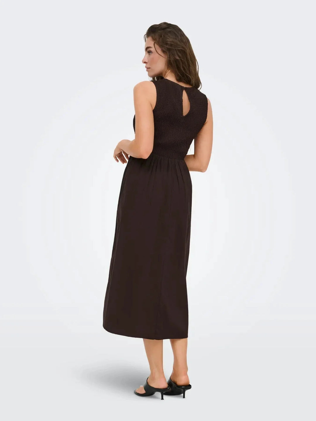 JDY - Jdydiego S/L Smock Midi Dress - 5048960 Chocolate Torte Kjoler 