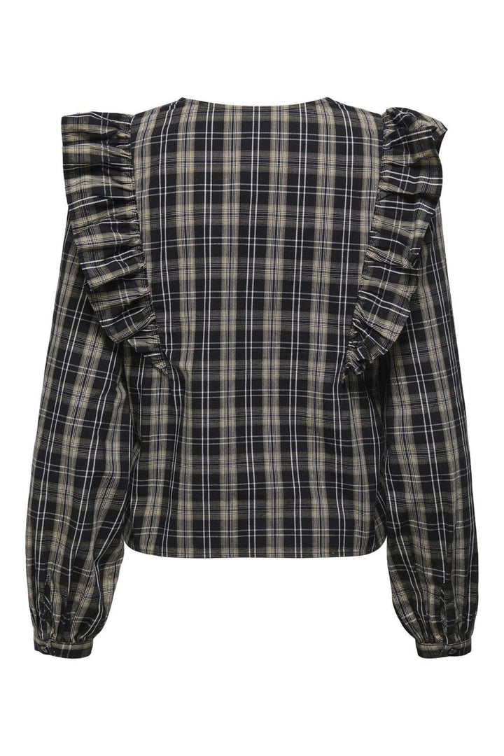 JDY - Jdydolly L/S Check Top - 4875150 Birch Black & Total Eclipse