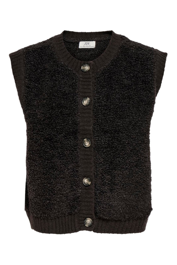 JDY - Jdyeira Life S/L On Button Vest Knt - 5105887 Chocolate Torte