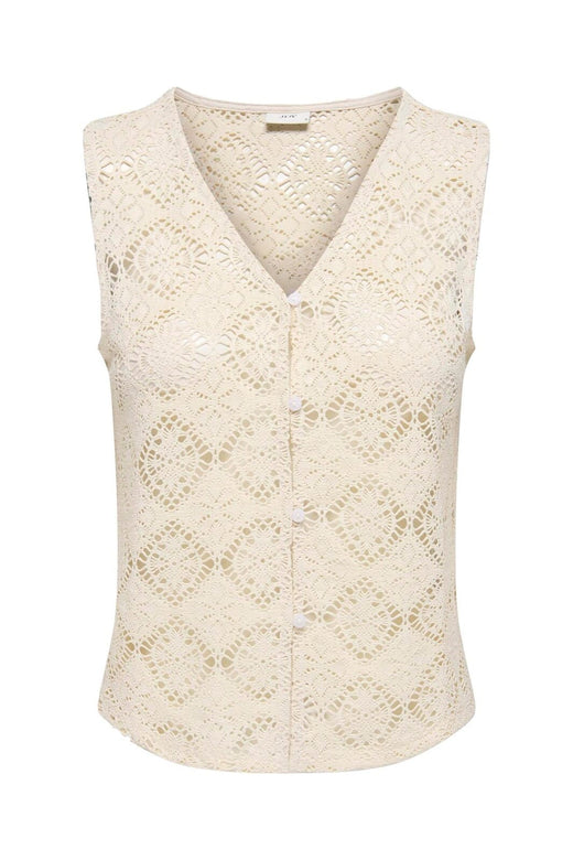JDY - Jdyeva S/L V Neck Button Top Dia - 5014362 Birch