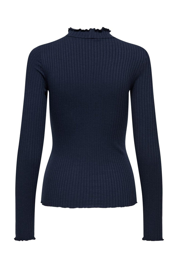 JDY - Jdyfransiska Life L/S Hi-Nck Top Jr - 4890763 Navy Blazer