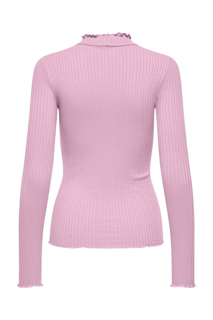JDY - Jdyfransiska Life L/S Hi-Nck Top Jr - 4957326 Pink Lady