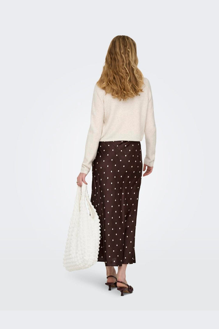 JDY - Jdyhailey Satin Midi Skirt - 5082864 Puce Ecru Dots