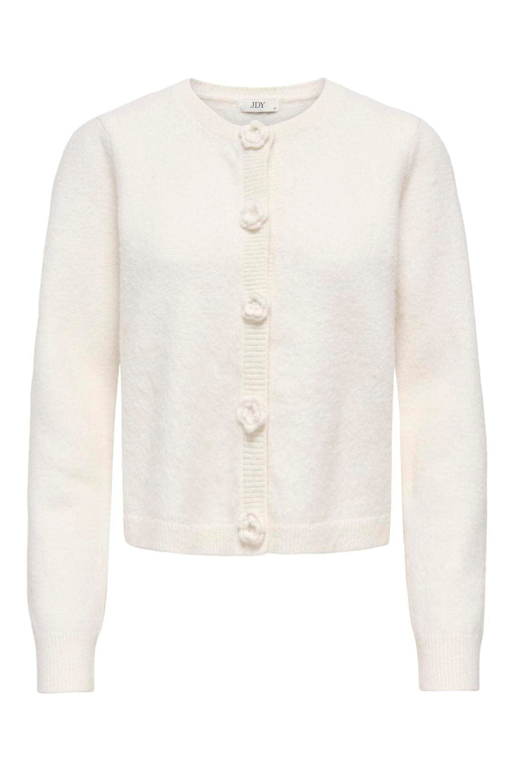 JDY - Jdyhaylee L/S Flower Cardigan Knt - 5025997 Antique White Melange