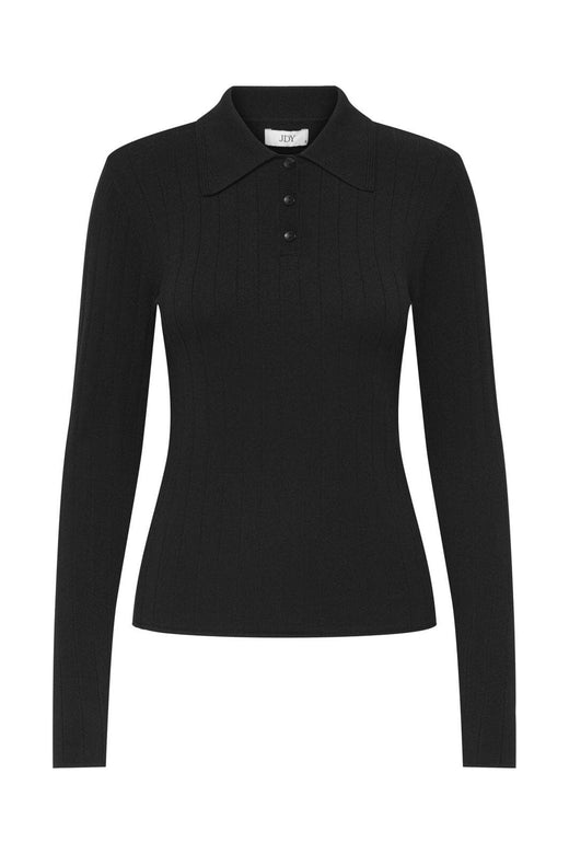 JDY - Jdykate L/S Polo Pullover Knt - 4838267 Black