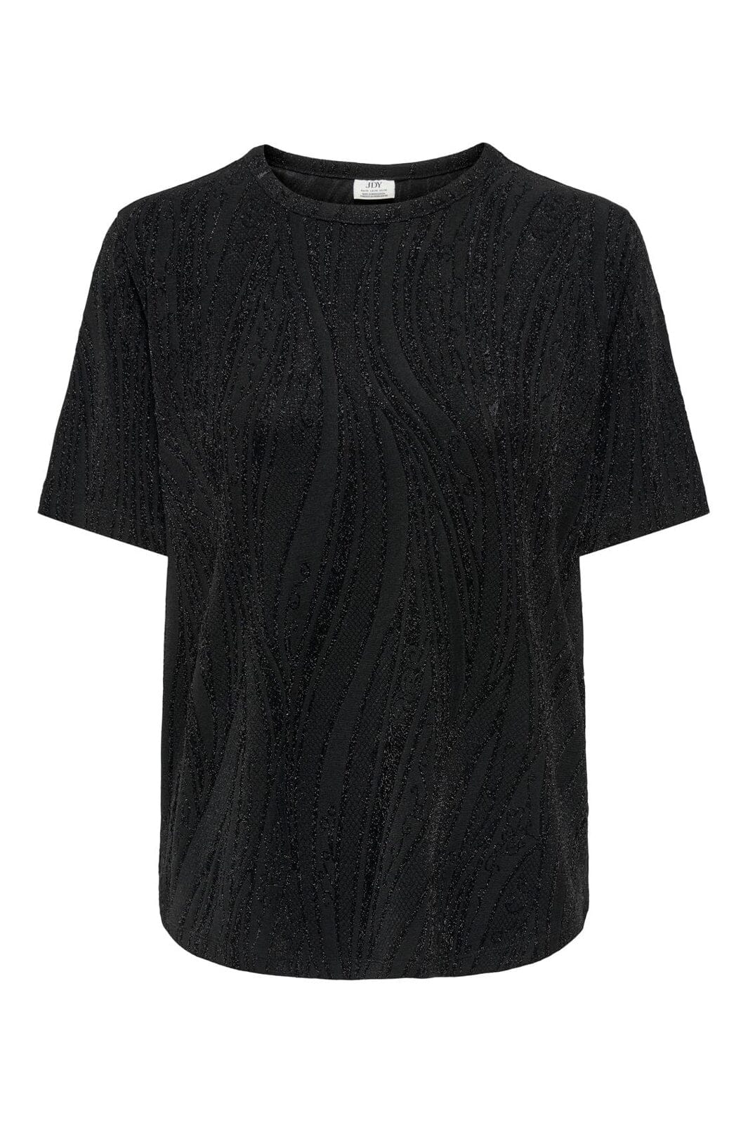 JDY - Jdykiwi S/S O Neck Top - 5173953 Black Silver Glitter