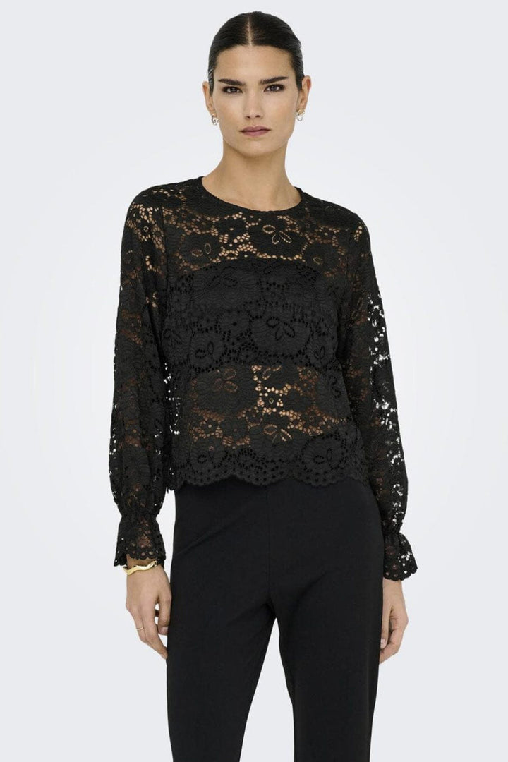 JDY - Jdylacey L/S Lace Top - 4840204 Black