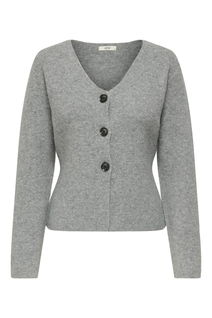 JDY - Jdylea Life L/S Button Cardigan Knt - 4875918 Medium Grey Melange