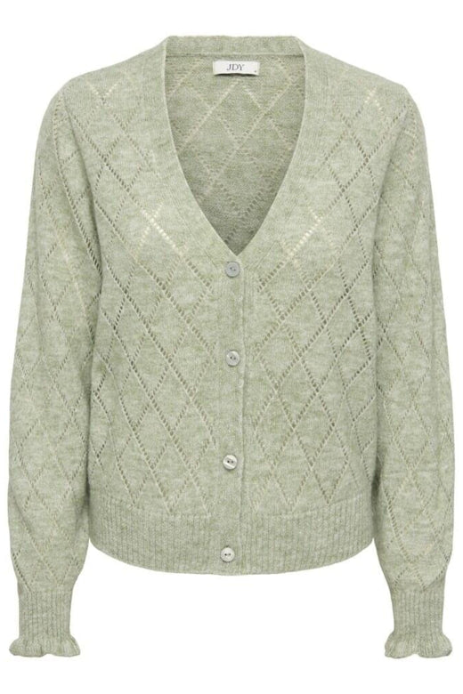 JDY - Jdyletty L/S V-Neck Struc Cardi Knt - 4963472 Seagrass Melange Cardigans 