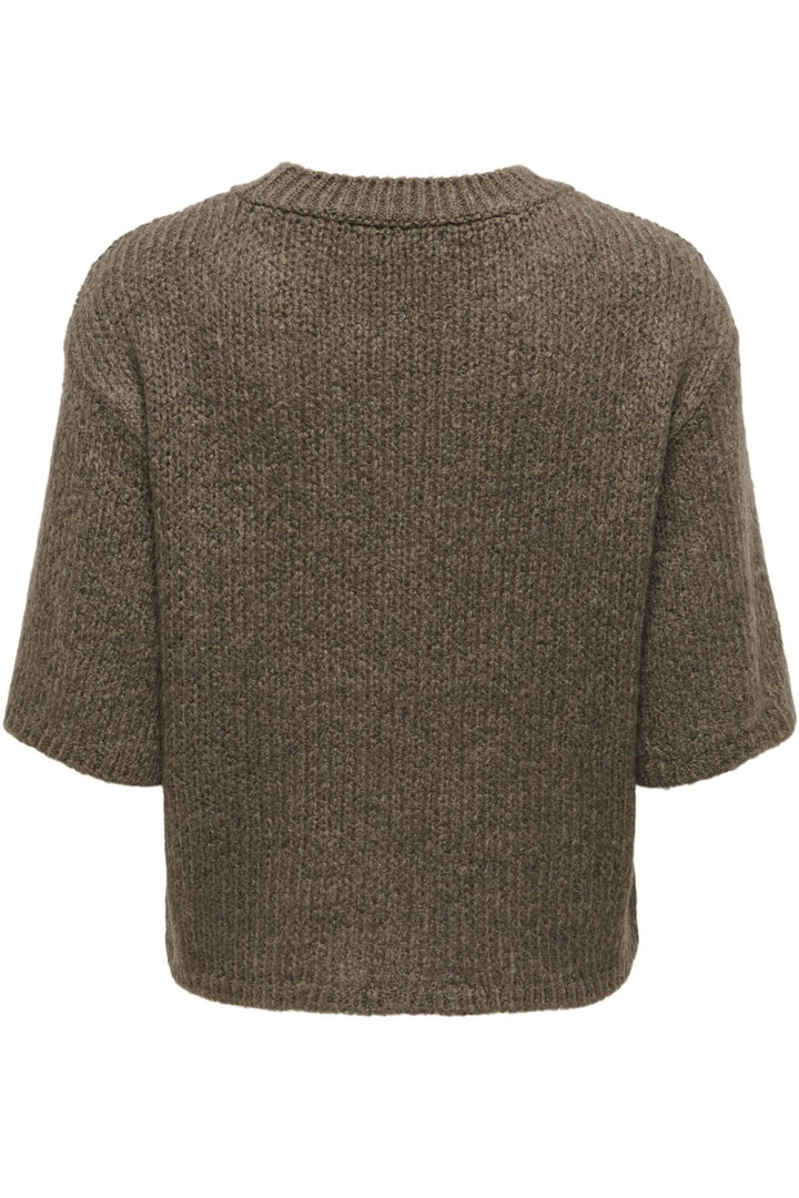 JDY - Jdylinea S/S Pullover O-Neck Knt - 4988041 Shitake Strikbluser 