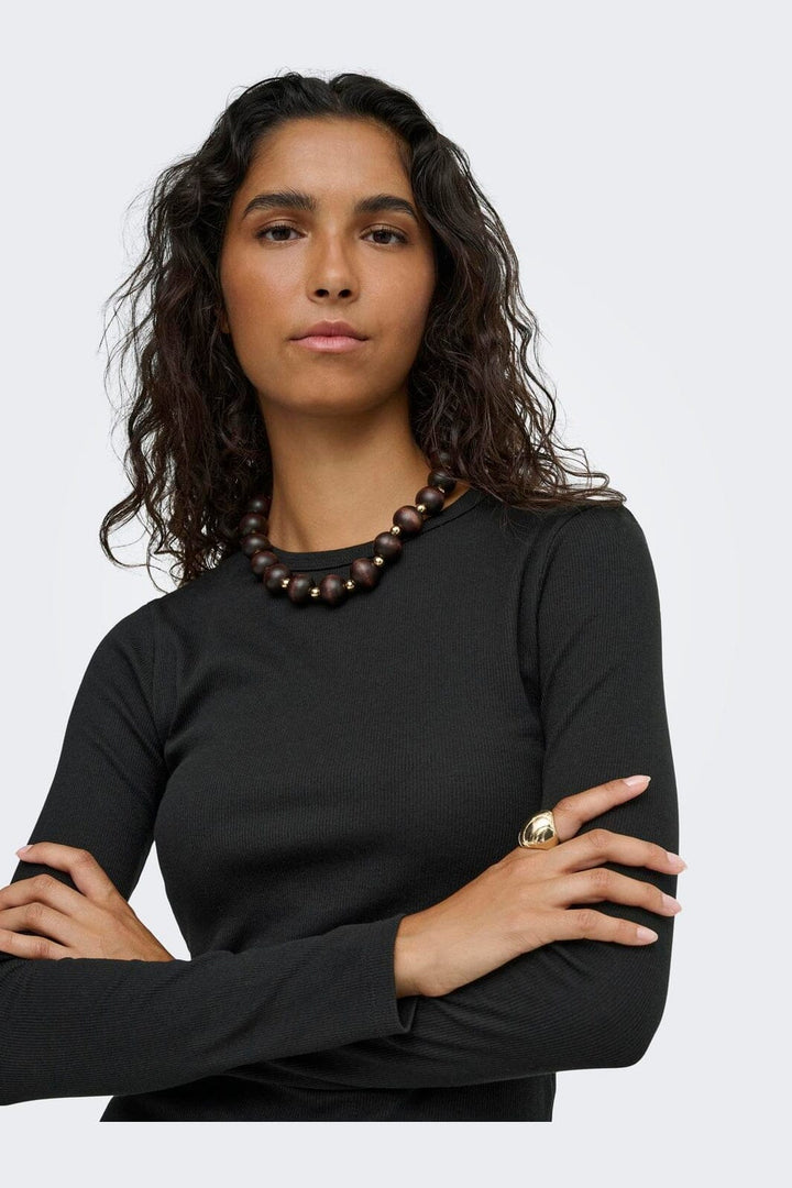 JDY - Jdylucky L/S O Neck New Top - 5106633 Black