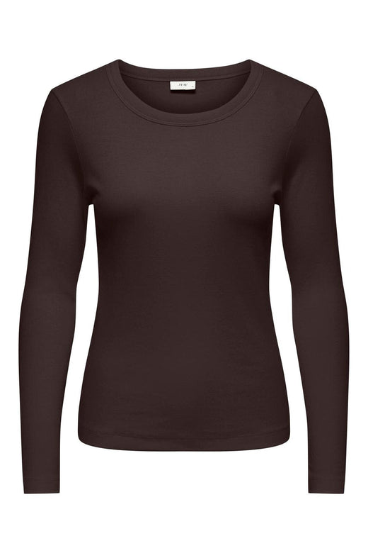 JDY - Jdylucky L/S O Neck New Top - 5129391 Chocolate Torte