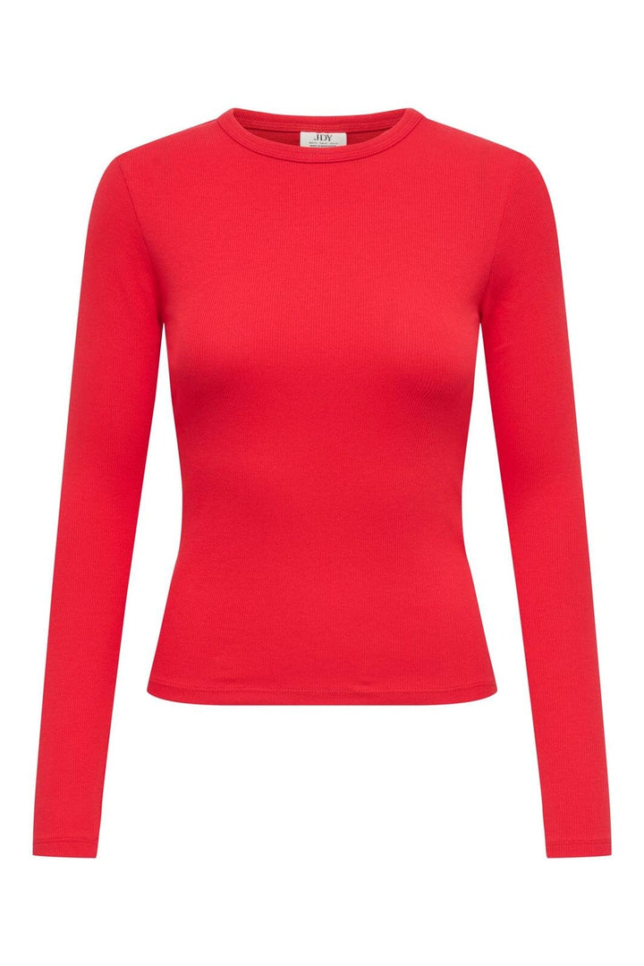 JDY - Jdylucky L/S O Neck New Top - 5201744 Racing Red