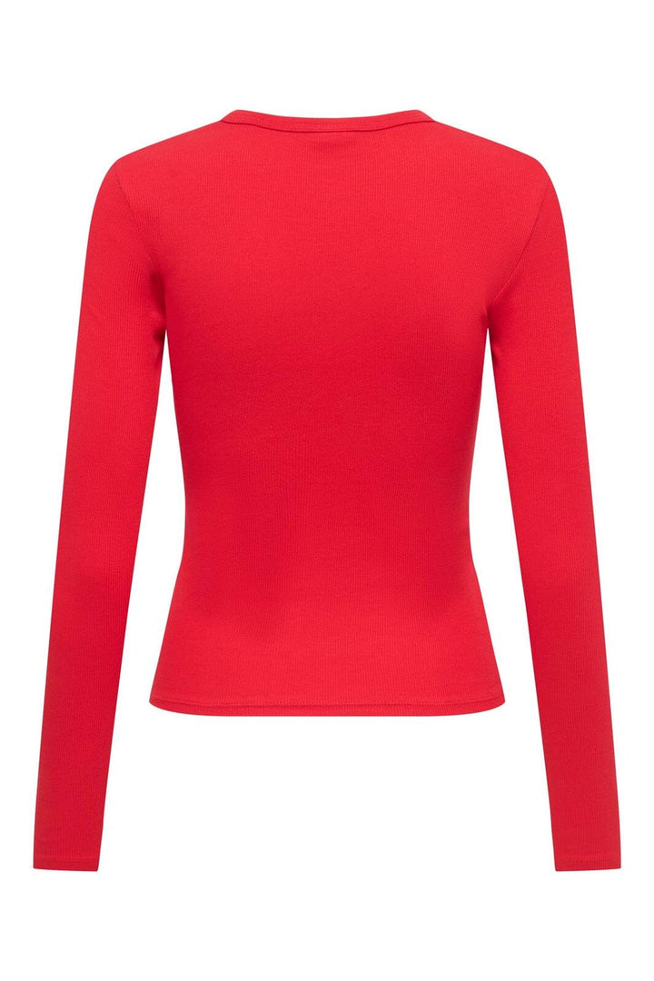 JDY - Jdylucky L/S O Neck New Top - 5201744 Racing Red
