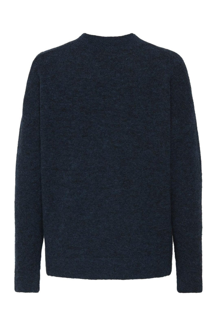 JDY - Jdyluna L/S O-Neck Pullover Knt - 4857482 Navy Blazer Melange