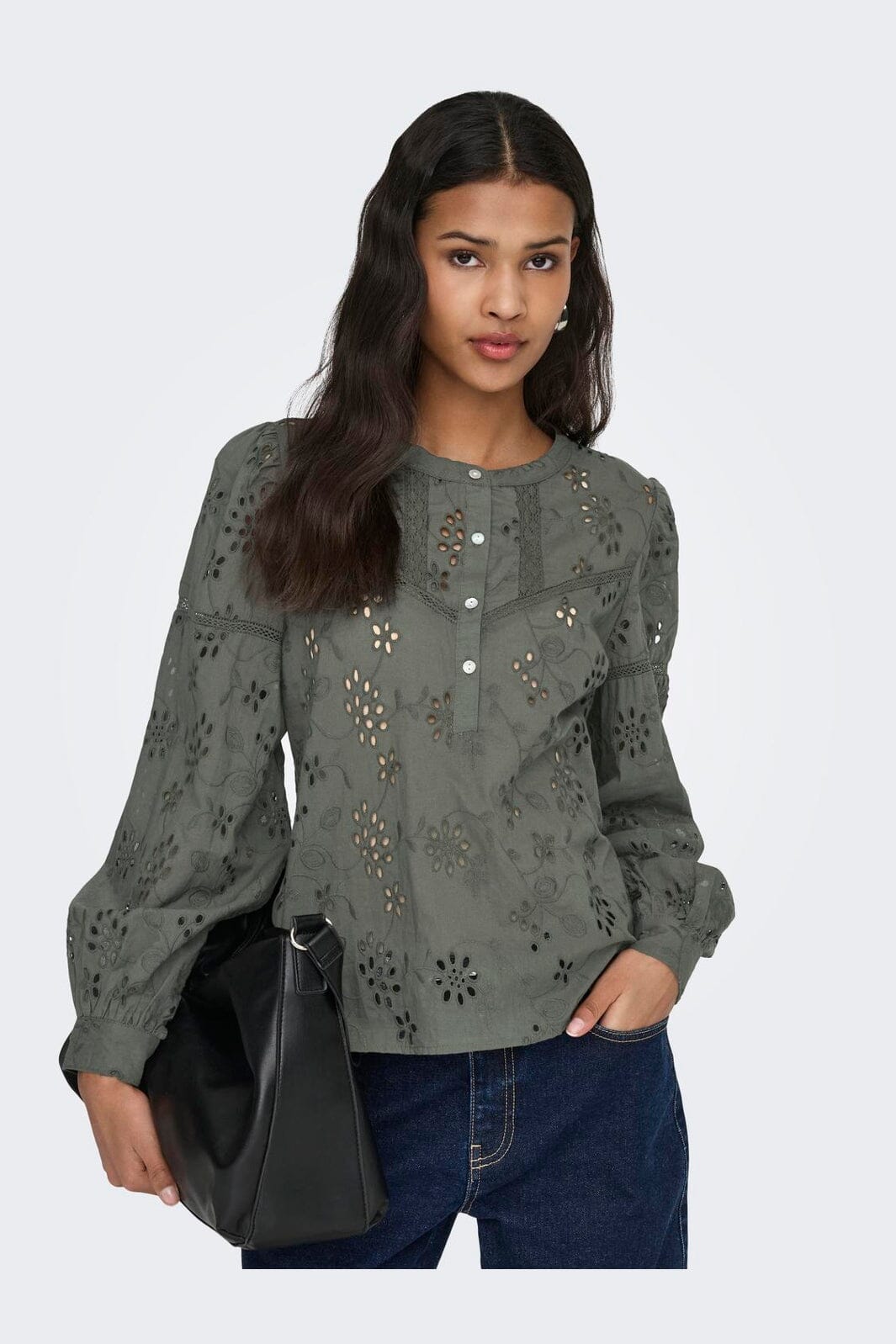 JDY - Jdymille L/S Anglaise Top - 5035195 Kambaba