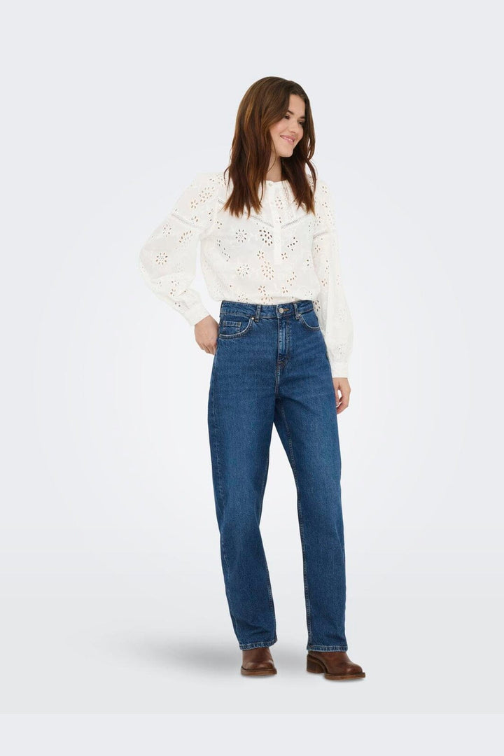 JDY - Jdymille L/S Anglaise Top - 5035196 Cloud Dancer