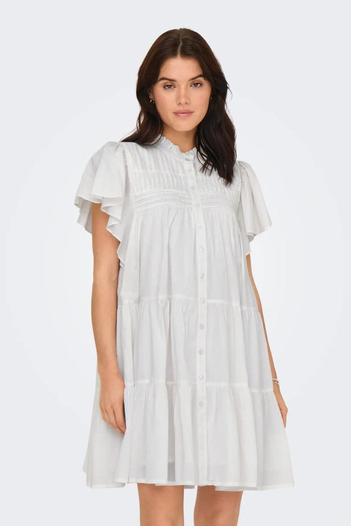 JDY - Jdynaya S/S Shirt Dress - 4894013 Cloud Dancer