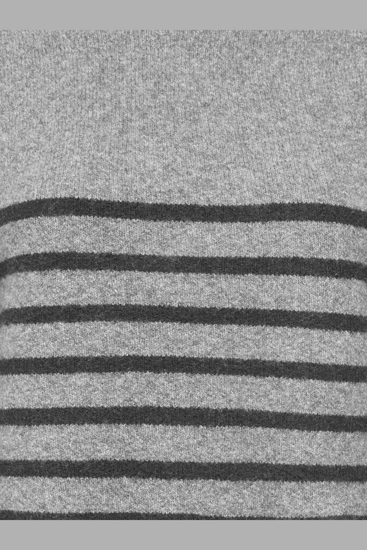 JDY - Jdyneel L/S O-Neck Stripe Pullover Knt - 5174108 Light Grey Melange Dark Grey Melange Thin Stripes