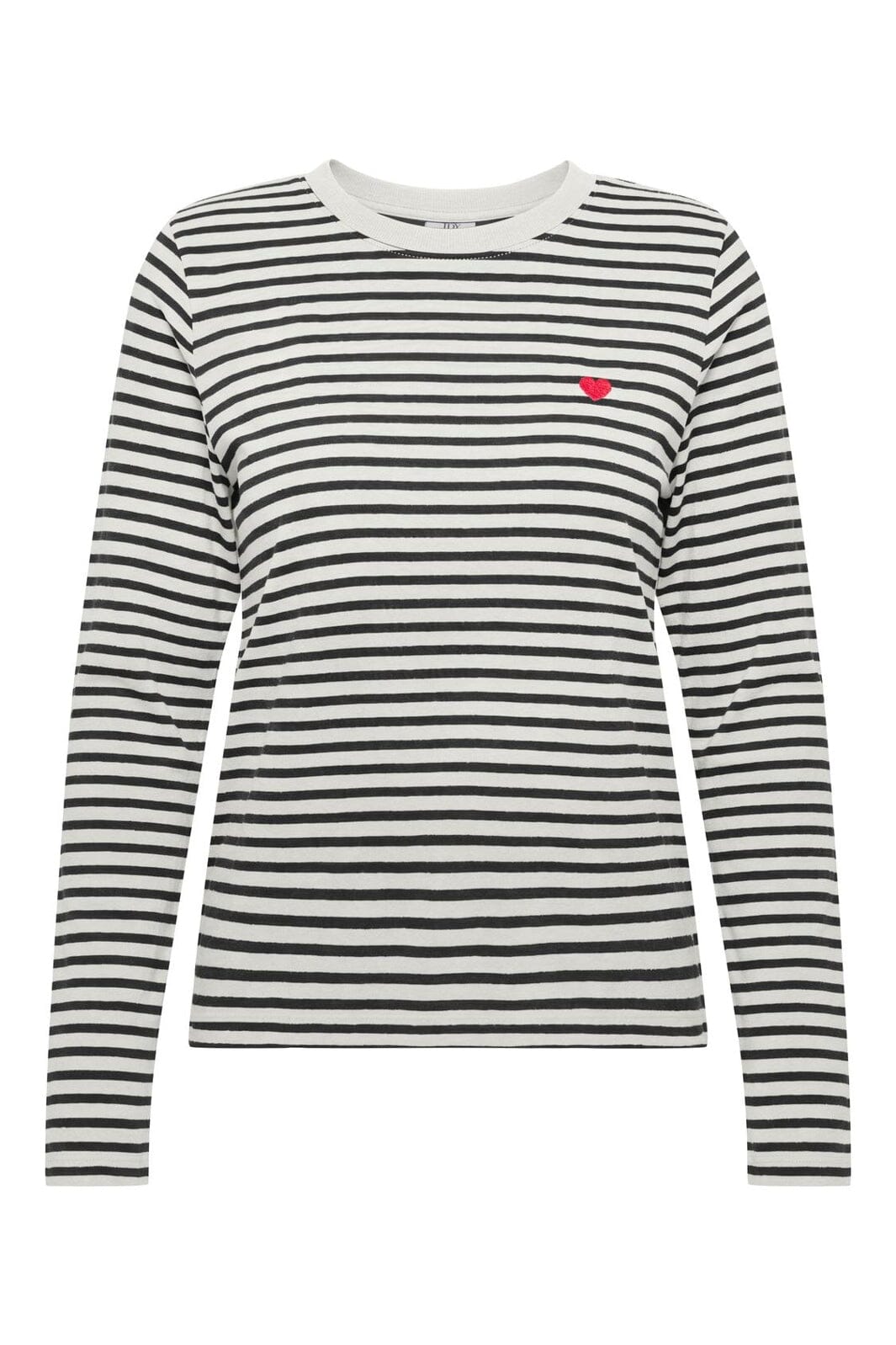JDY - Jdypisa L/S Print Top - 5205688 Cloud Dancer New Stripe Black W Bs Heart
