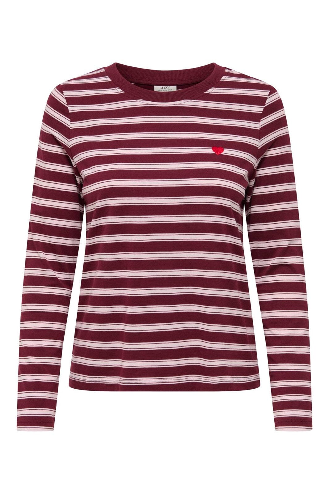 JDY - Jdypisa L/S Print Top - 5212487 Windsor Wine Chelsea Stripe + Bs Heart