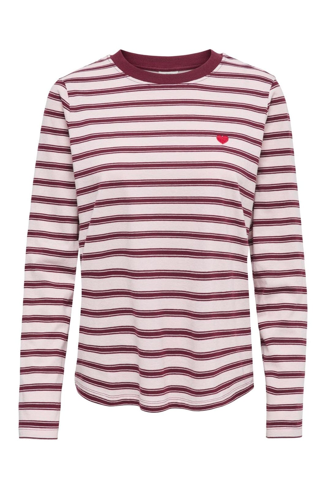 JDY - Jdypisa L/S Print Top - 5212488 Chalk Pink Chelsea Stripe + Bs Heart