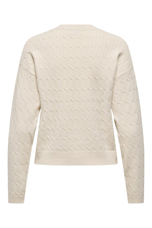 JDY - Jdyprime Life L/S On Cable Emb Pull Knt - 4942394 Whitecap Gray W. Teddy Embroidery