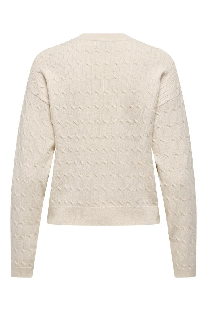 JDY - Jdyprime Life L/S On Cable Emb Pull Knt - 4942394 Whitecap Gray W. Teddy Embroidery