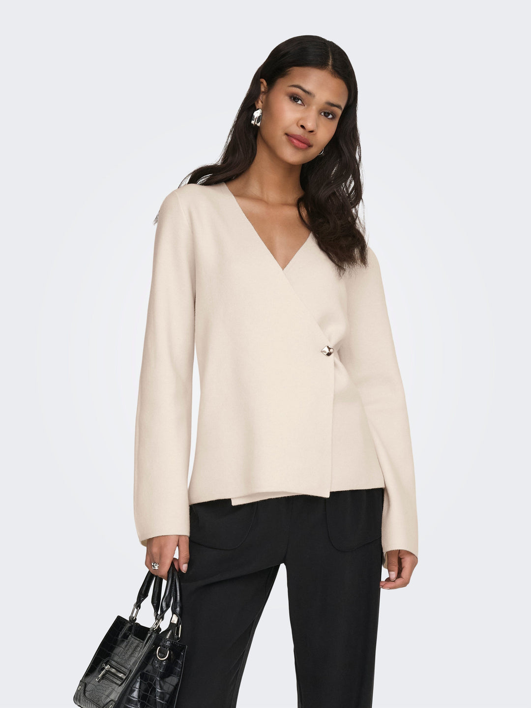 JDY - Jdyprime Life L/S V-Neck Cardigan Knt - 4989054 Whitecap Gray Cardigans 