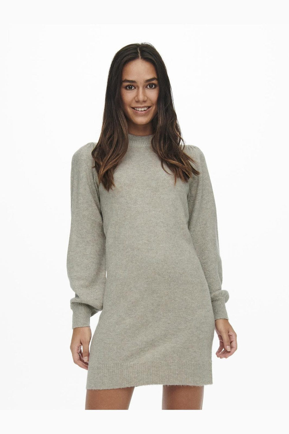 JDY - Jdyrue Life L/S High Neck Dress Knt - 3720419 Chateau Gray Melange