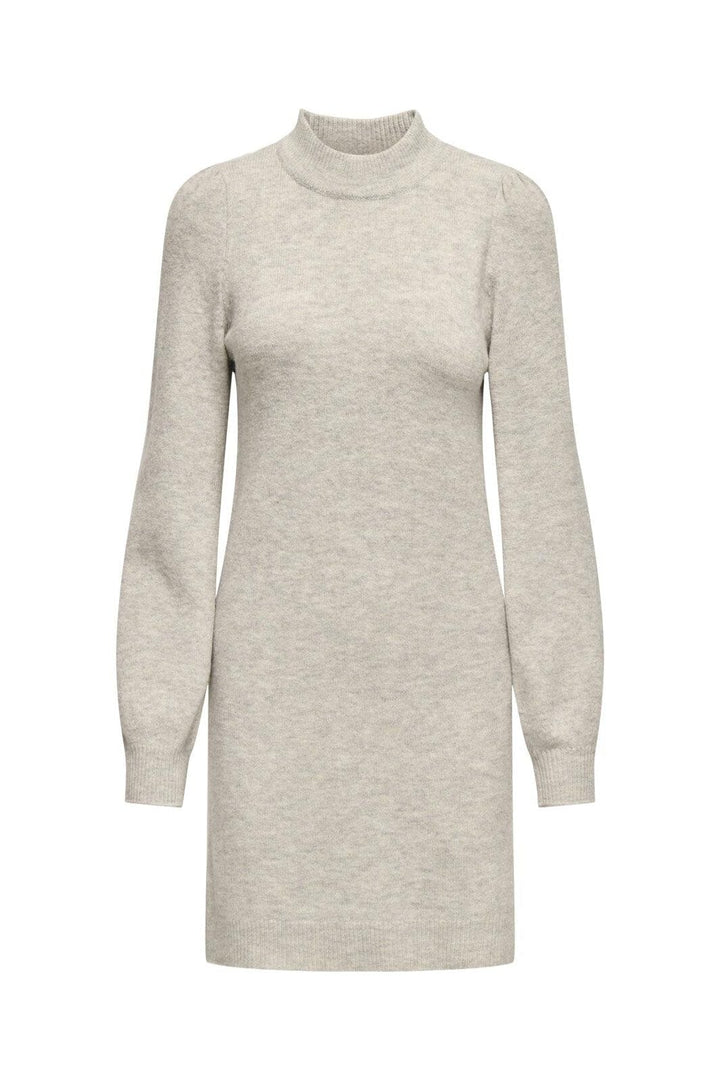 JDY - Jdyrue Life L/S High Neck Dress Knt - 3720419 Chateau Gray Melange