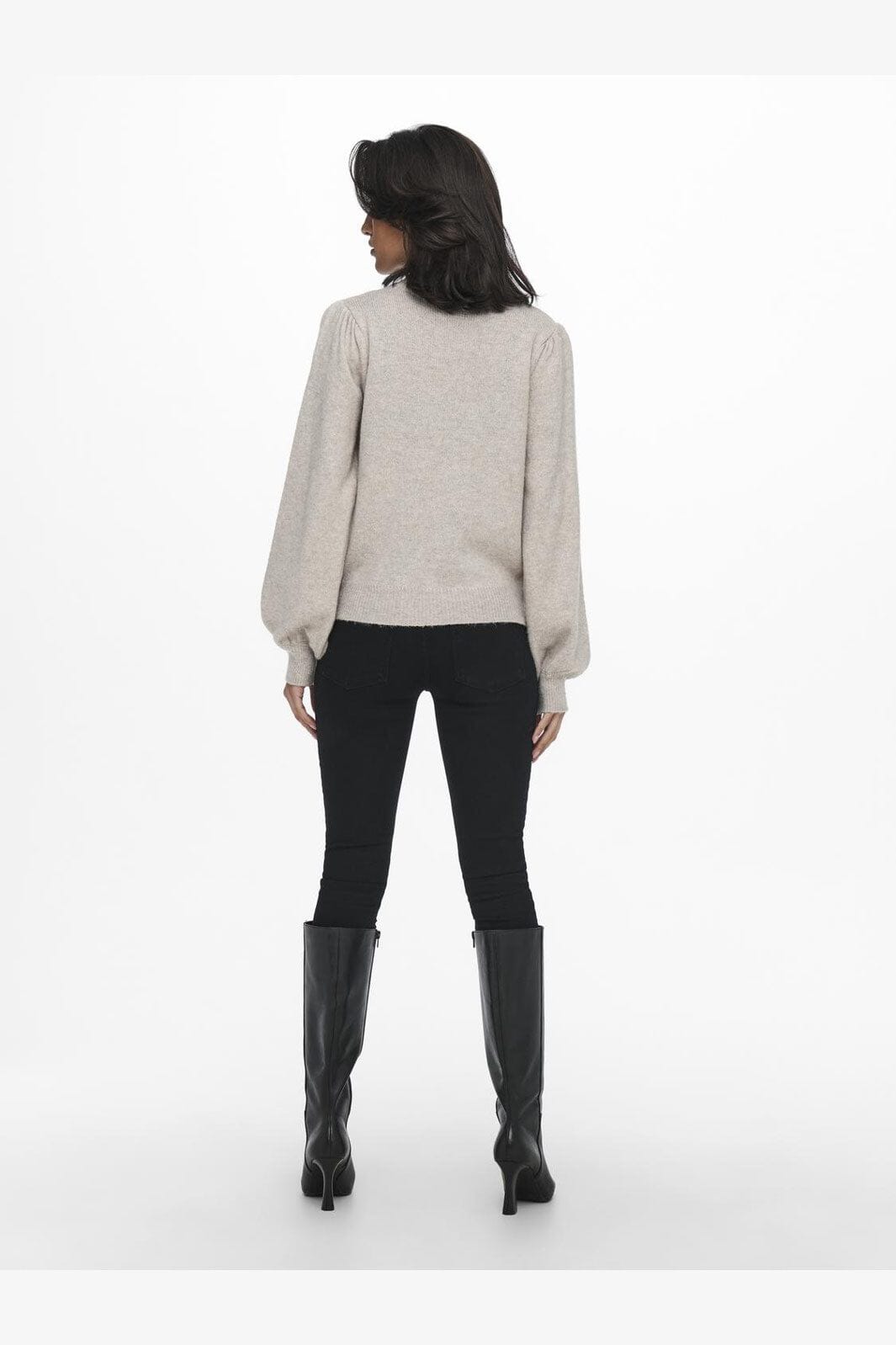 JDY - Jdyrue Life L/S Pullover Knt - 3716766 Chateau Gray Melange