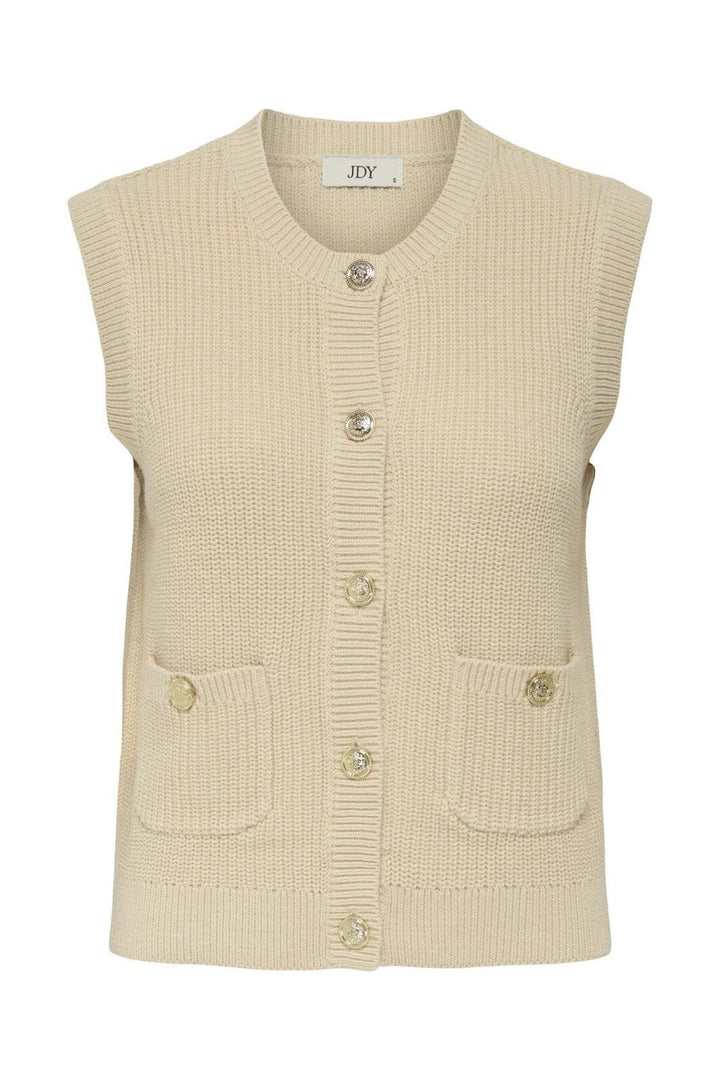 JDY - Jdystella S/L O-Neck Vest Knt - 4854212 Whitecap Gray