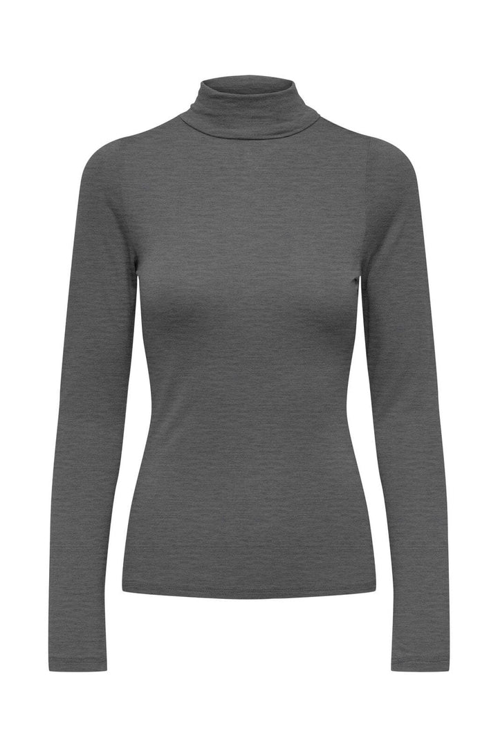 JDY - Jdysuma Woolblend L/S Rollneck Top - 4382197 Dark Grey Melange