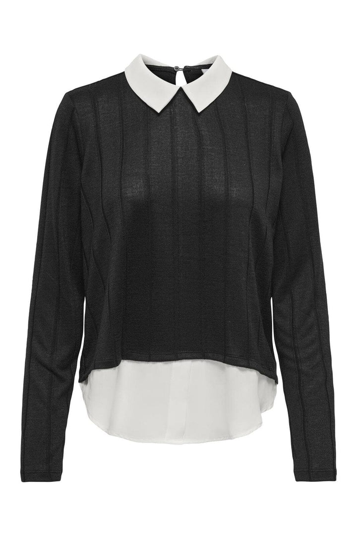 JDY - Jdytonsy Tiger L/S Detail Top Dia - 4903547 Black Cloud Dancer