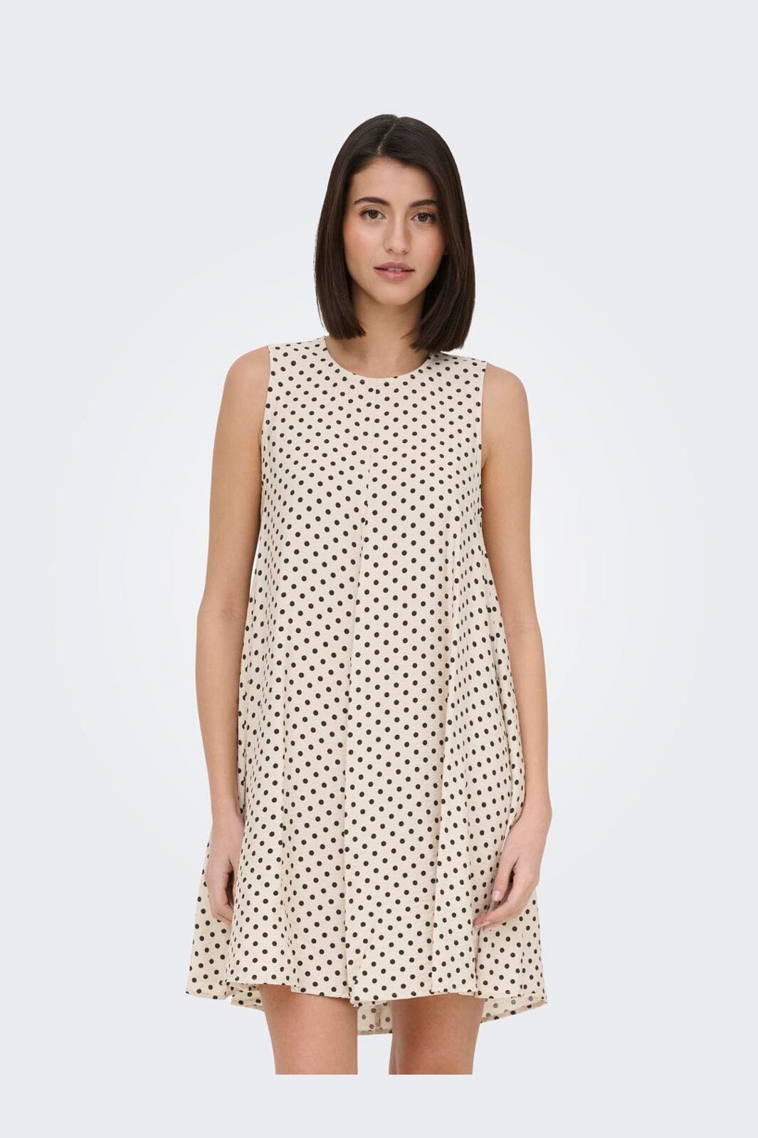 JDY - Jdytroya Barbara Life S/L Dress - 5054434 Pumice Stone 21-03-26 Pumice Stone W. Black Dot