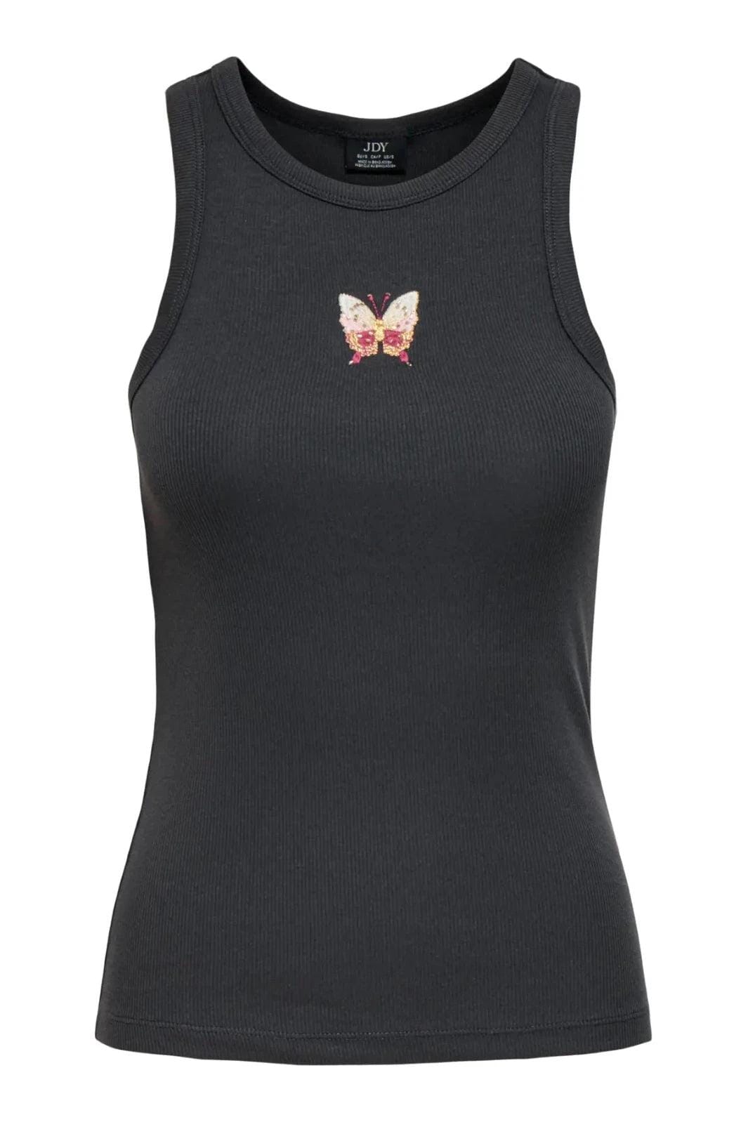 JDY - Jdytulle Life Emb Tank Top - 5047563 Phantom Emb Butterfly Tank Top 