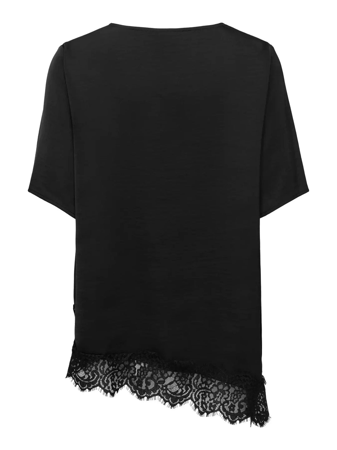 JDY - Jdyurba S/S Assymmetric Top - 5151513 Black With Black Lace T-shirts 
