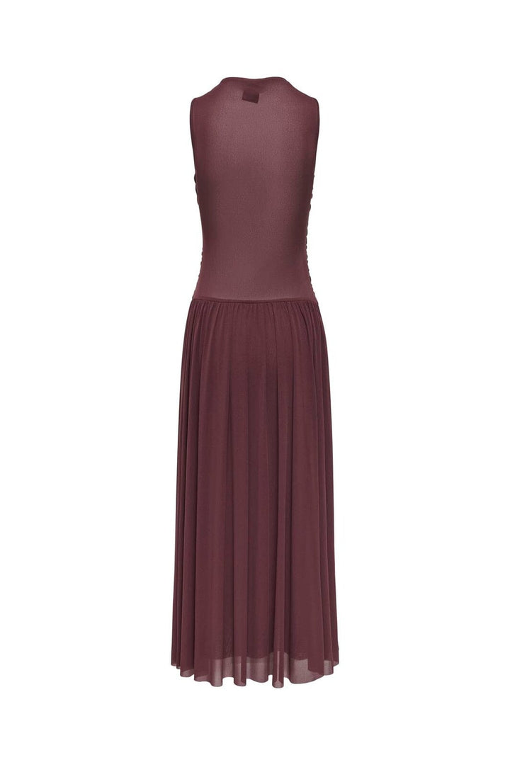JDY - Jdyuso S/L Rouching Long Dress - 5110785 Rum Raisin