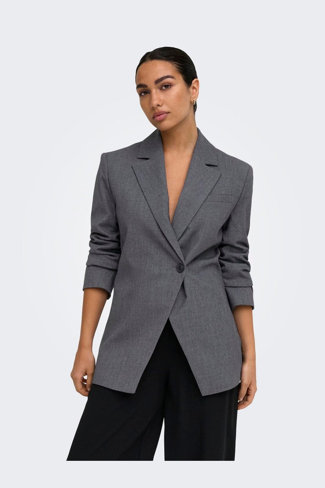 JDY - Jdyvalerie L/S Fitted Blazer - 5082542 Dark Grey Melange