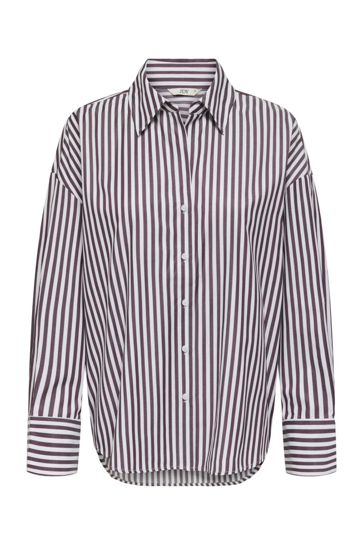 JDY - Jdyvesper L/S Loose Shirt - 4815311 Cloud Dancer Fig Skjorter 