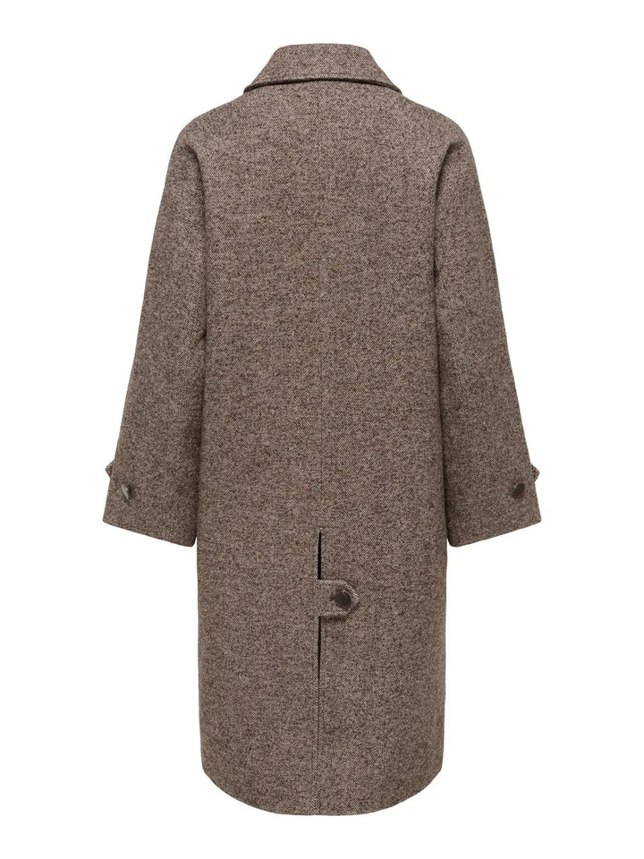JDY - Jdyvinga Herringbone Long Coat Yfm - 5044304 Chocolate Torte Herringbone Frakker 