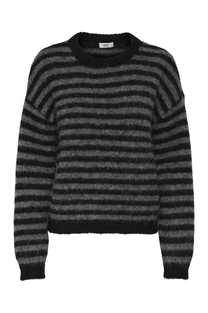 JDY - Jdyzoey Life L/S On Dropsh Pull Knt - 4838041 Black Dark Grey Melange