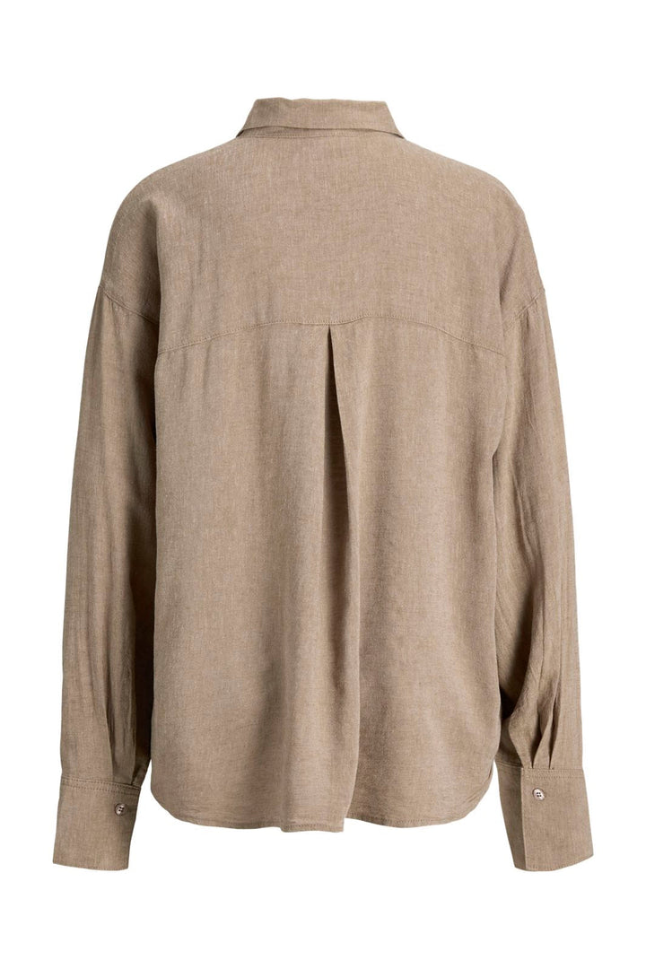 Jjxx - Jxalmira Linen Blend Ls Shirt Ln - 4919736 Silver Mink